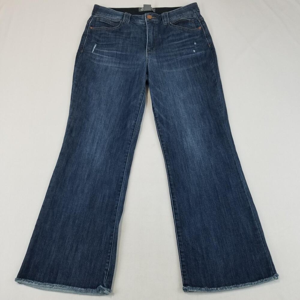 Democracy Jeans Womens 12 Blue Ab Technology Bootcut Raw Hem Stretch Denim
